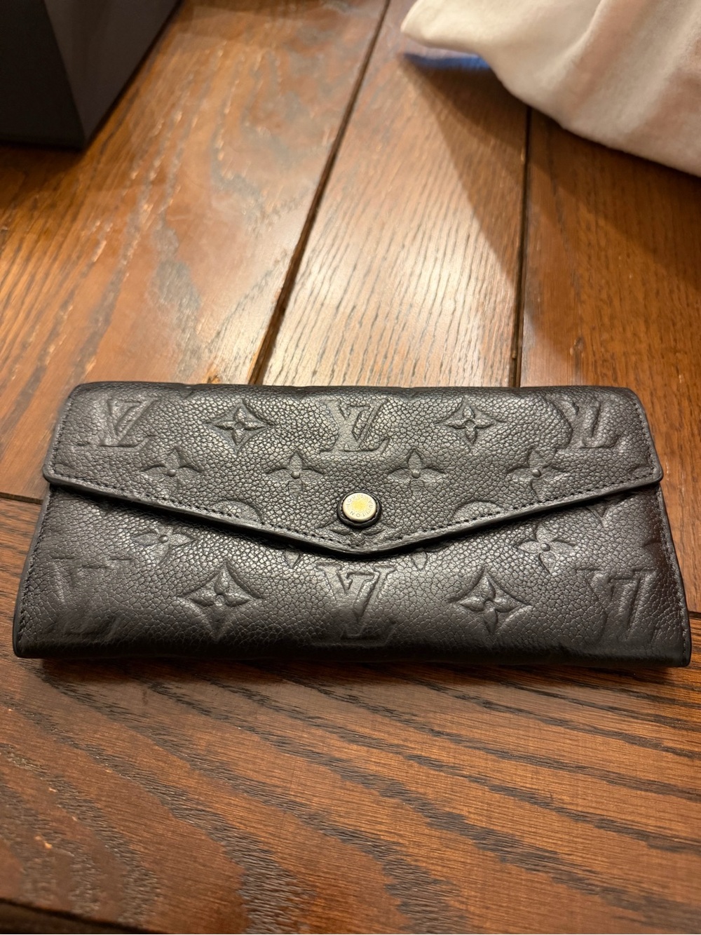 Louis Vuitton Black Embossed Monogram Envelope Wallet
